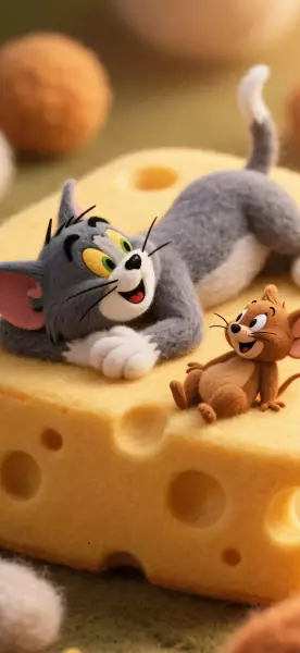 毛绒绒 猫和老鼠卡通壁纸