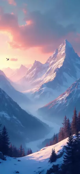 share 手机壁纸风景极简主义的山区风景4k高清壁纸