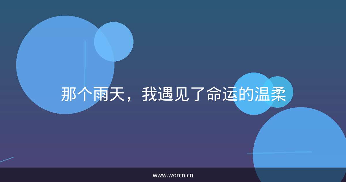 那个雨天，我遇见了命运的温柔-原笔记