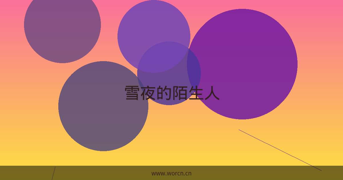 雪夜的陌生人-原笔记