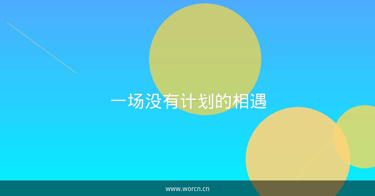 一场没有计划的相遇-原笔记