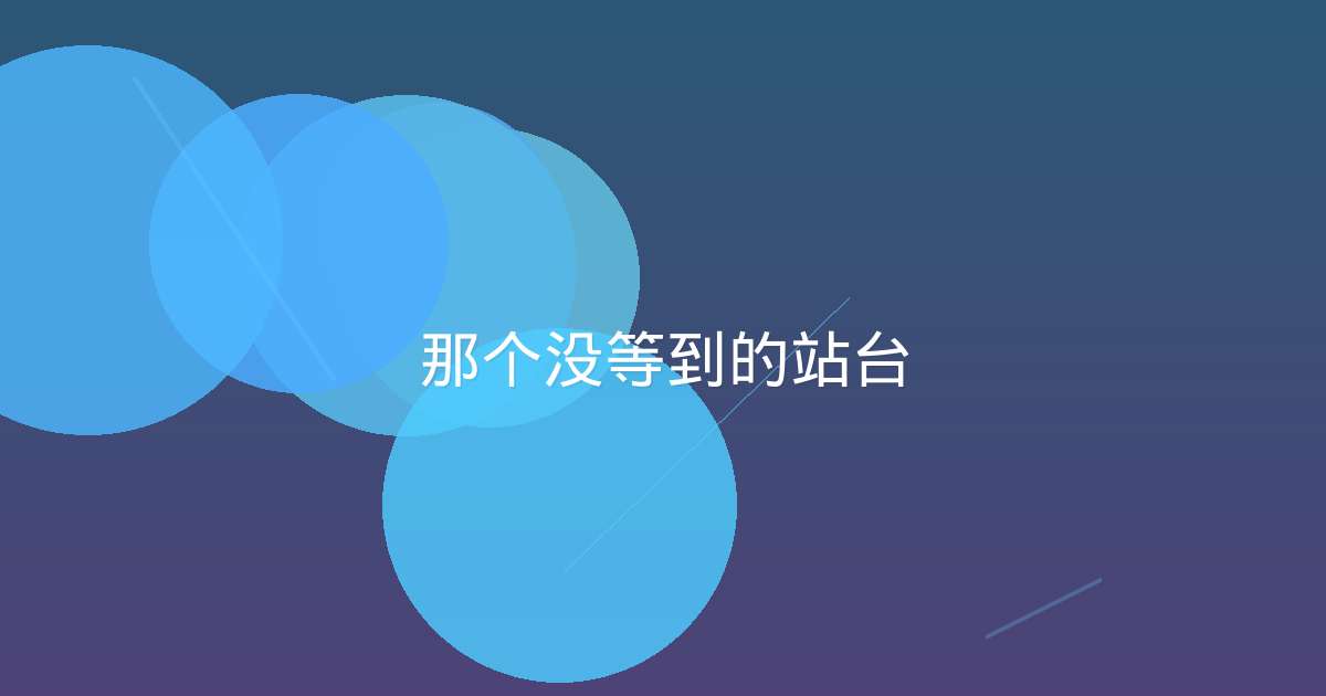那个没等到的站台