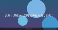 文案 | 深夜emo到爆的神仙文案（25句）