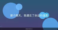那个雨天，我遇见了命运的温柔