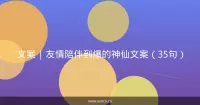 文案 | 友情陪伴到爆的神仙文案（35句）