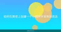 如何在微信上创建一个小程序并发布到商店