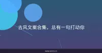 古风文案合集，总有一句打动你