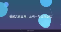 情感文案合集，总有一句让你心软