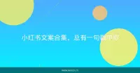 小红书文案合集，总有一句戳中你